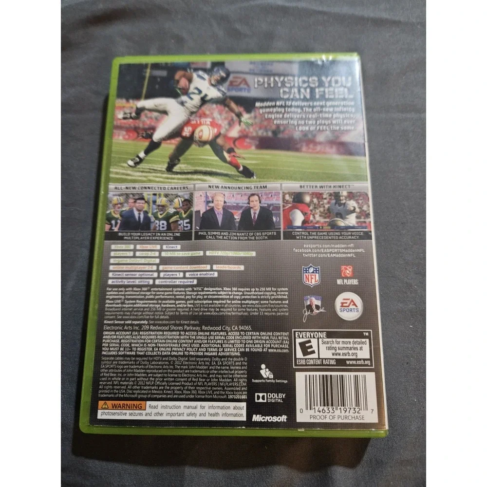 Madden‎ NFL 13 Xbox 360 EA Sports Football Game Calvin Johnson Jr Cover CIB